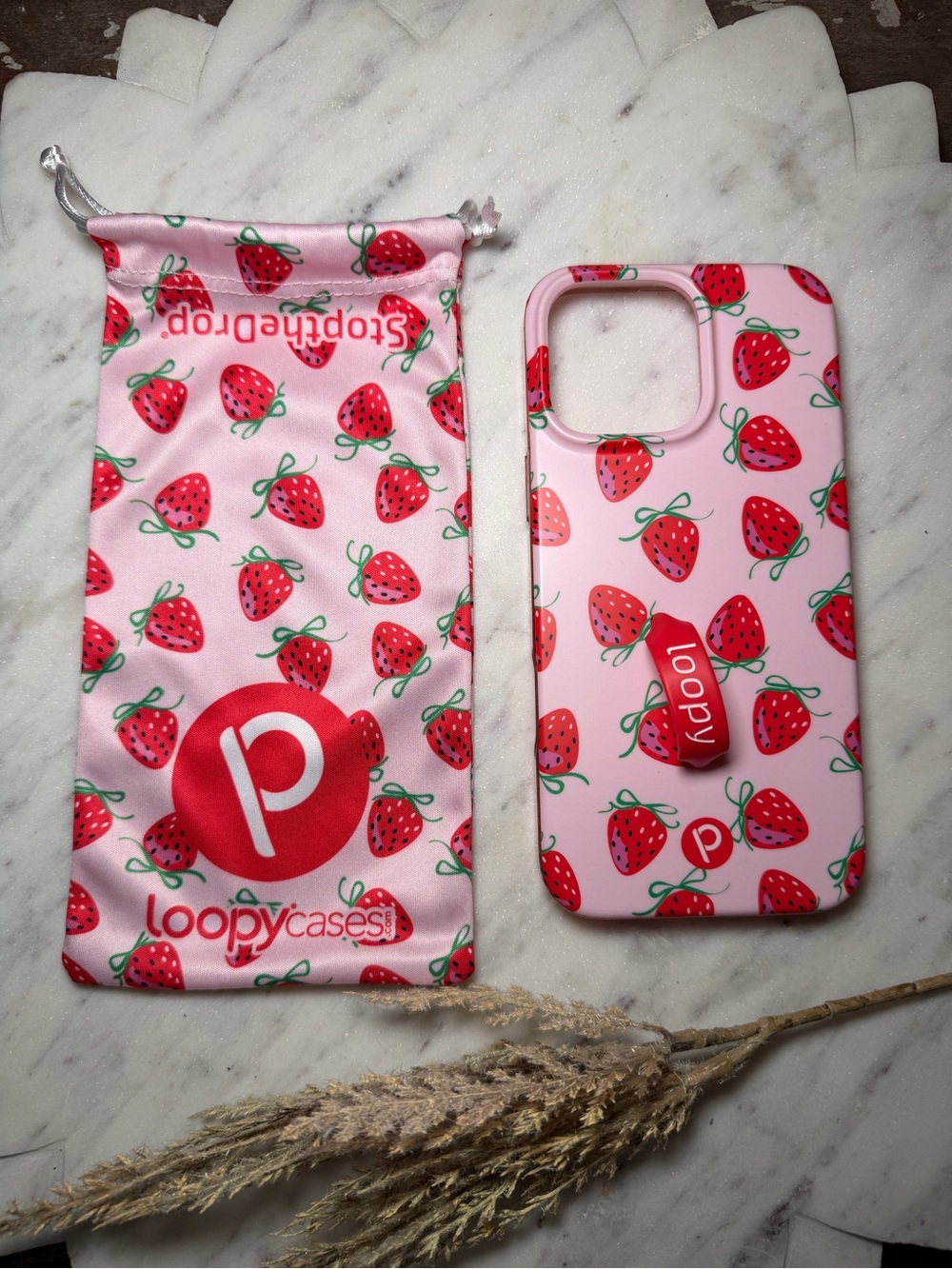 Gently Used Strawberry IPhone 16 Pro Max Loopy Case (Righty)
